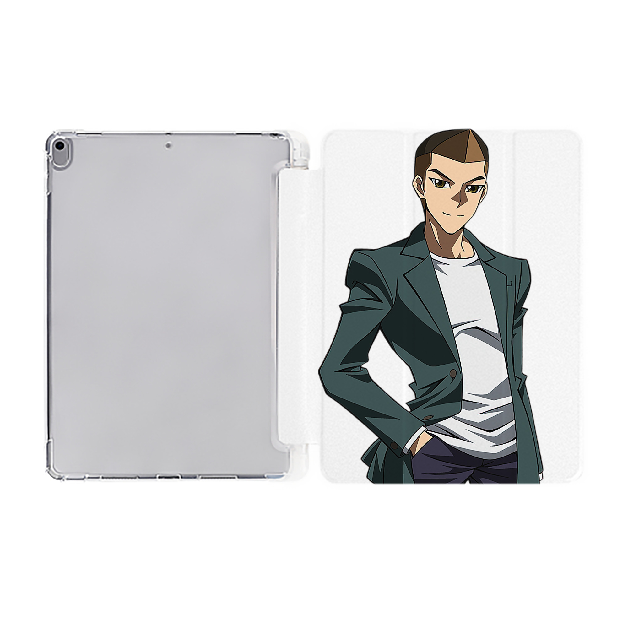 （画像用） 遊☆戯☆王 Yu-Gi-Oh! IPad ケース ペン収納付き 三つ折りスタンド PUレザー×シリコン 対応機種9.5/10.5/10.9インチ